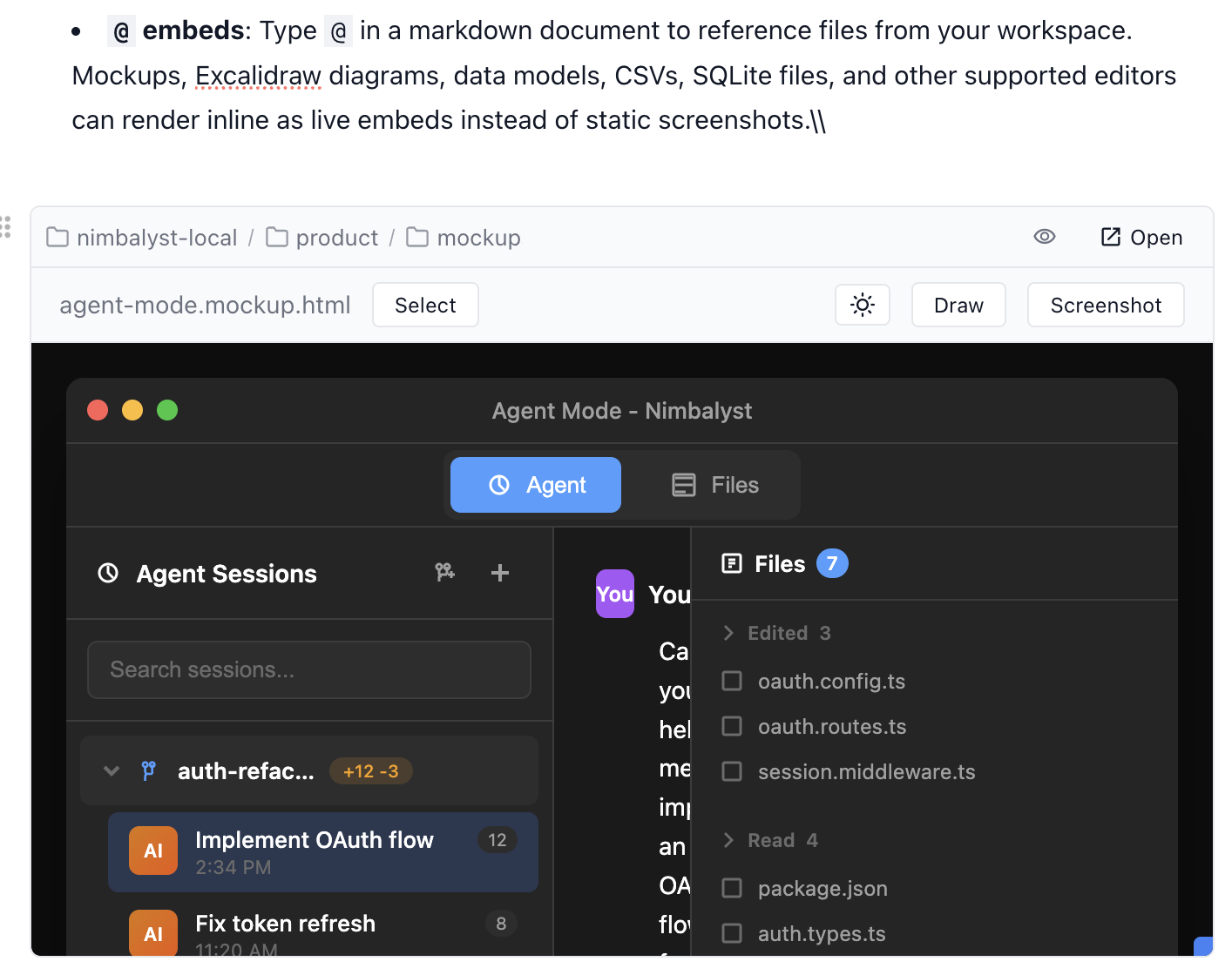 Live embed rendering