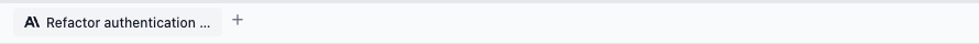 The plus button at the right edge of the session tab bar