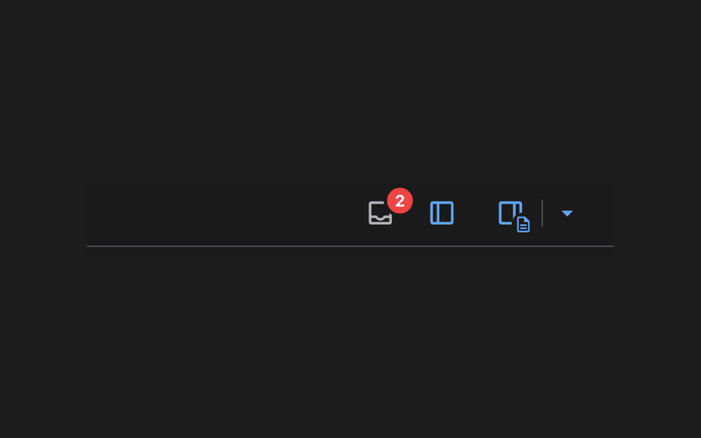 The top-right toolbar cluster in Nimbalyst with an unread count badge on the inbox button