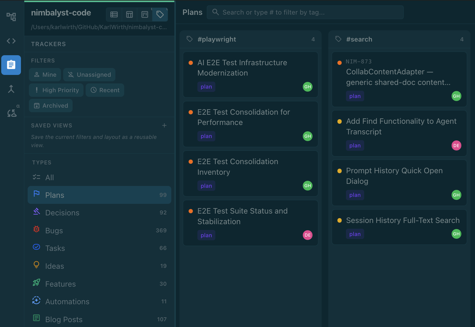 Collaborative trackers