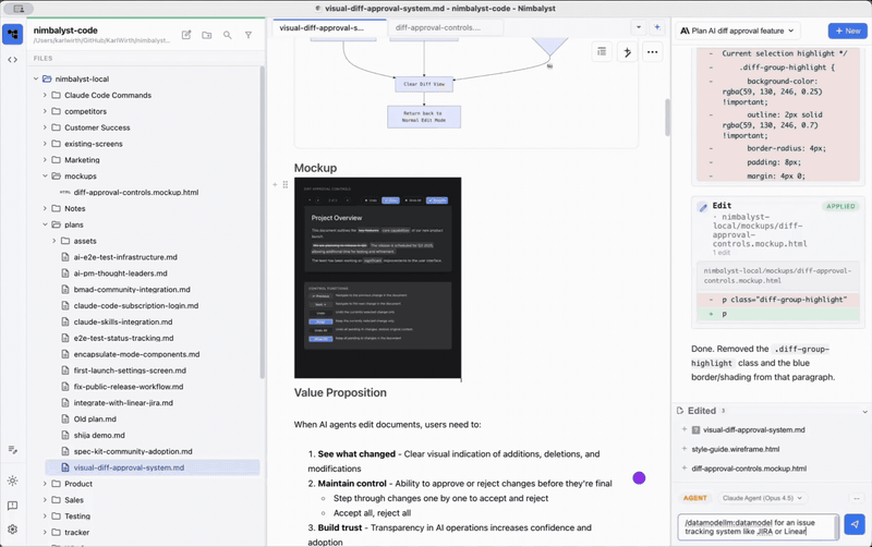 Creating and editing a data model in Nimbalyst